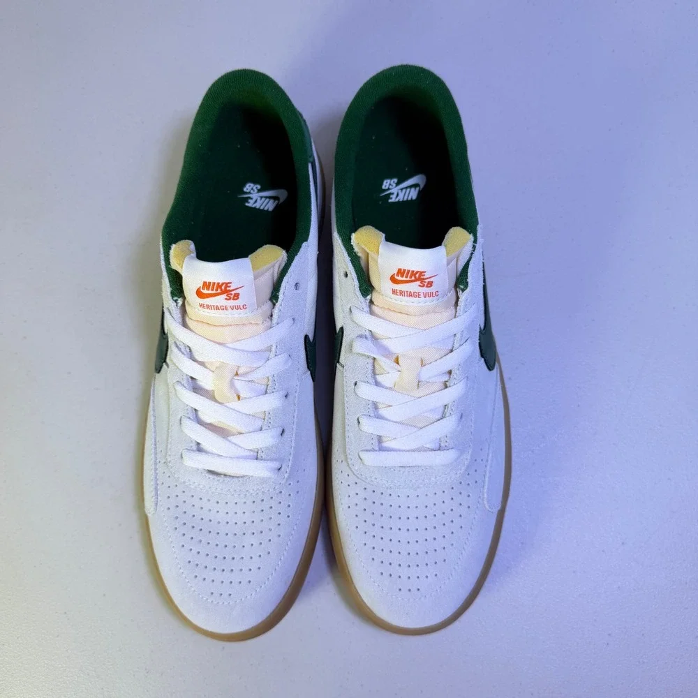 Nike SB Heritage Vulc Skate Shoes Sail Gorge Green Mens 9.5 Womens 11 CD5010-104
